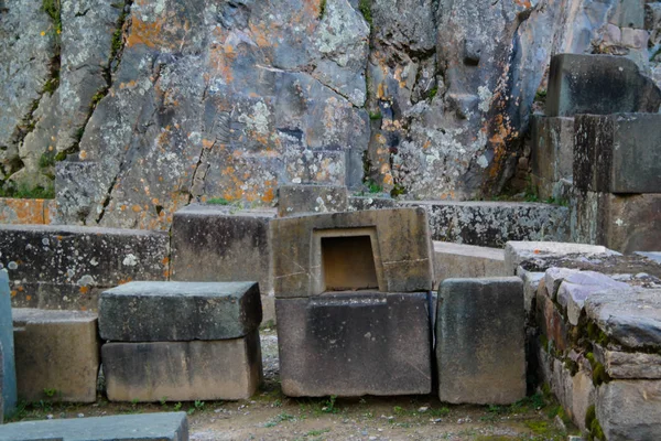 Details Voor Stenen Metselwerk Ollantaytambo Archeologische Site Provincie Cuzco Peru — Stockfoto