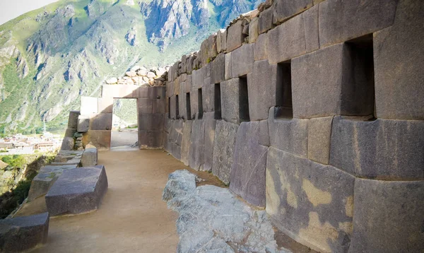 Albañilería Poligonal Sitio Arqueológico Ollantaytambo Provincia Cuzco Perú — Foto de Stock