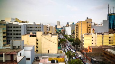 Miraflores bölgesinde - 02 Mart 2018 Lima, Peru için havadan görünümü