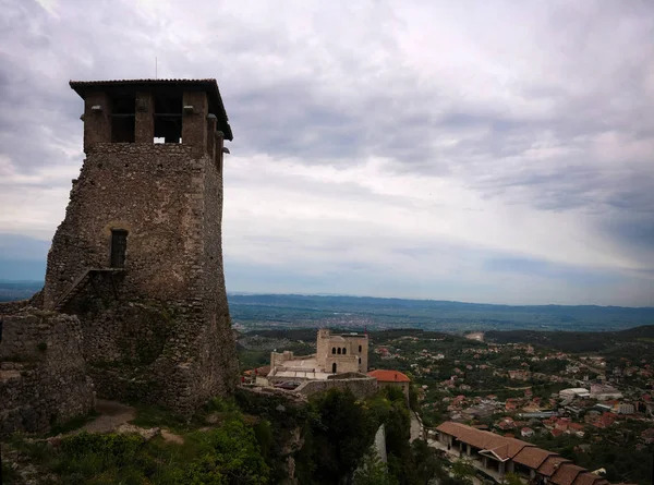 Landschap Met Ruïnes Van Kruje Kasteel Albanië — Stockfoto