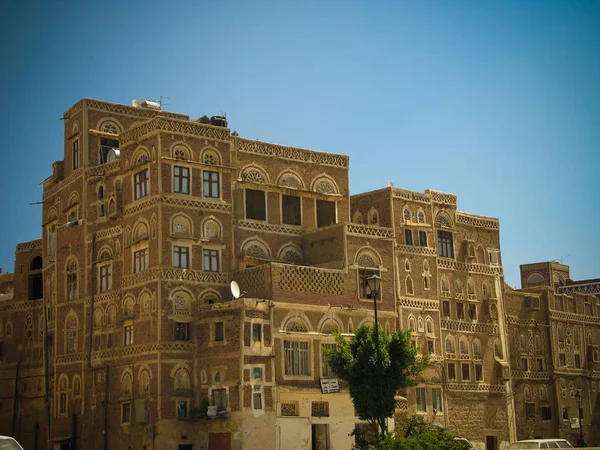Vista Para Antiga Cidade Histórica Sanaa Novembro 2009 Iêmen — Fotografia de Stock
