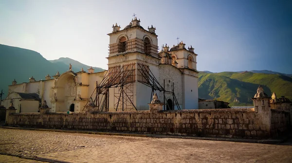 Vista Esterna Della Chiesa Dell Immacolata Concezione Yanque Chivay Perù — Foto Stock