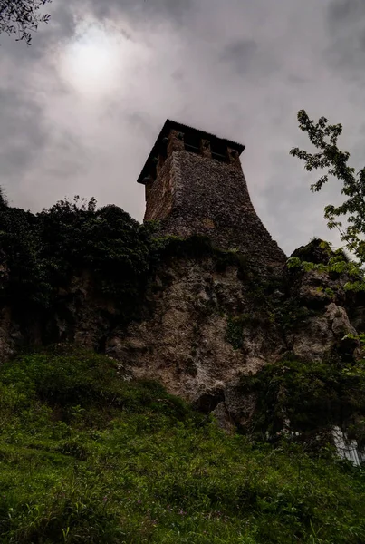 Paisaje Con Ruinas Del Castillo Kruje Albania —  Fotos de Stock