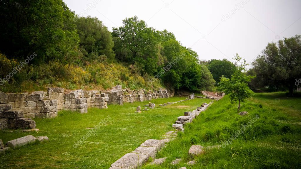 Ruins of an ancient Greek city of Apollonia at Fier County, Albania