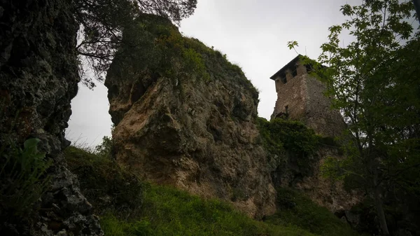Paisaje Con Ruinas Del Castillo Kruje Albania —  Fotos de Stock