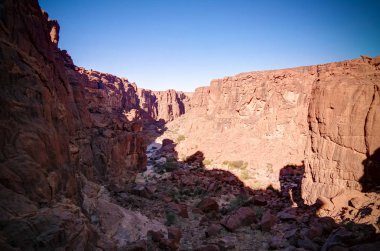Kanyon aka Guelta d'Archei, Doğu Ennedi, Chad içinde Panorama