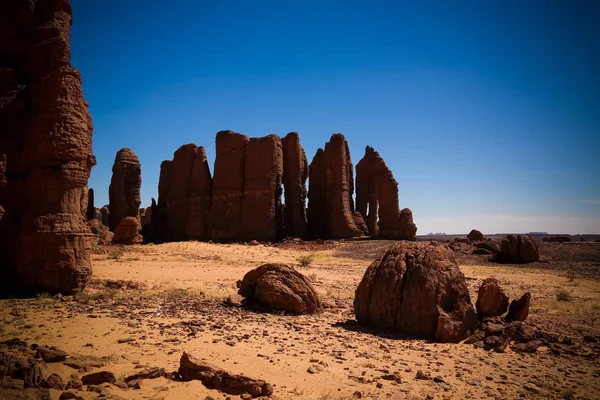 Absztrakt Rock Formation Fennsíkon Ennedi Aka Erdő Csád — Stock Fotó