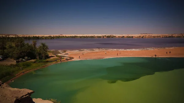 Vista Panorámica Aérea Katam Aka Baramar Lago Grupo Ounianga Kebir — Foto de Stock