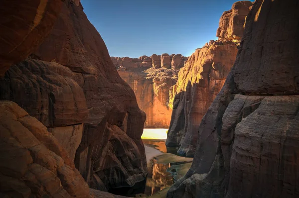 Panorama Dentro Del Cañón Aka Guelta Archei East Ennedi Chad — Foto de Stock