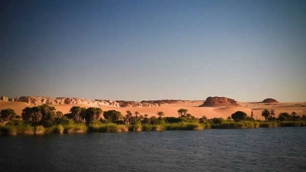 Vista Panorámica Grupo Lago Boukkou Lagos Ounianga Serir Ennedi Chad — Foto de Stock