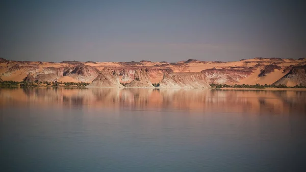 Panoramatický Pohled Skupiny Jezero Teli Ounianga Serir Jezer Ennedi Čad — Stock fotografie