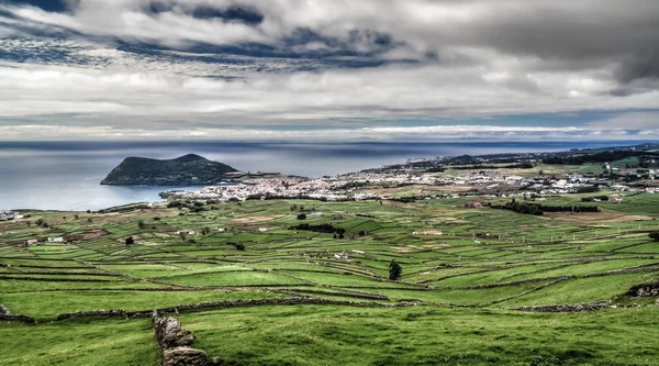 Paisaje Con Volcán Monte Brasil Angra Heroismo Isla Terceira Azores — Foto de Stock