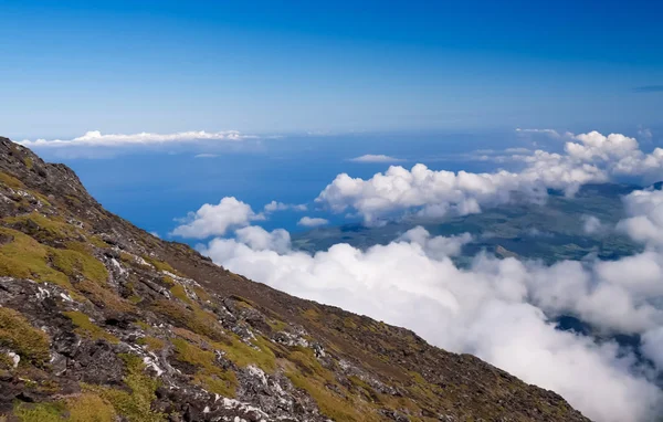 Panoráma Táj Tetején Pico Vulkán Túrázás Azori Szigetek Portugália — Stock Fotó