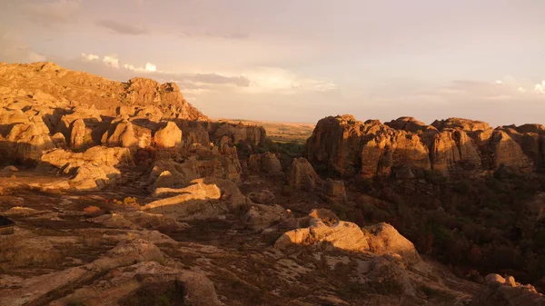 Abstract Rock Formation Isalo National Park Sunset Madagascar — Stock Photo, Image