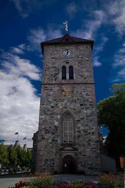 Külső Nézet Homlokzat Var Frue Templom Aka Szűzanya Evangélikus Templom — Stock Fotó