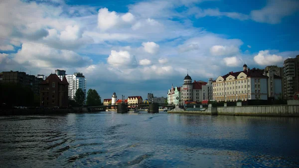 Vista Panorámica Ciudad Kaliningrado Río Pregolya Rusia — Foto de Stock