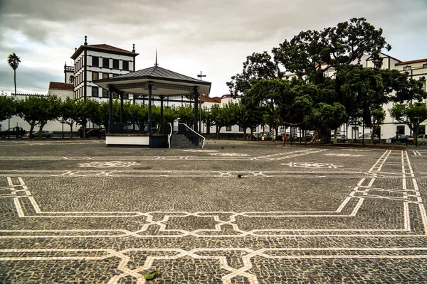 Praca Outubro Square Ponta Delgada Igreja Sao Jose Sao Miguel — Foto Stock