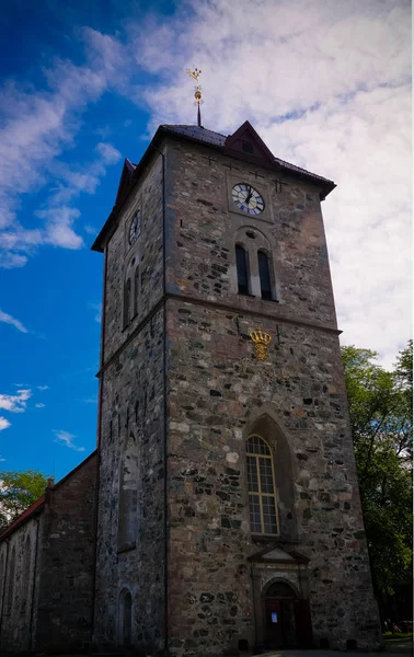 Вид Фасад Var Frue Kirke Aka Лютеранская Церковь Богоматери Тронхейм — стоковое фото
