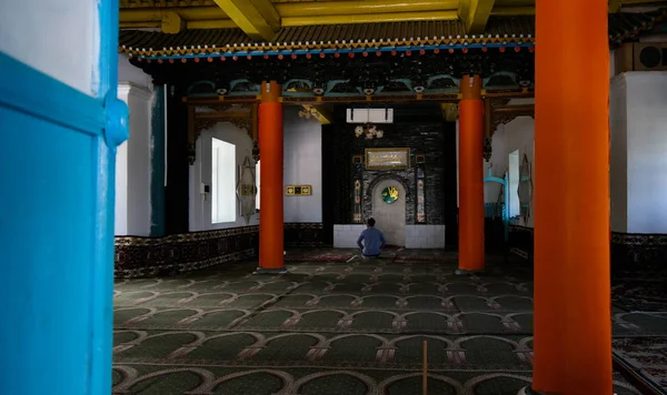 Vista Interna Alla Moschea Dungan Karakol Kirghizistan — Foto Stock