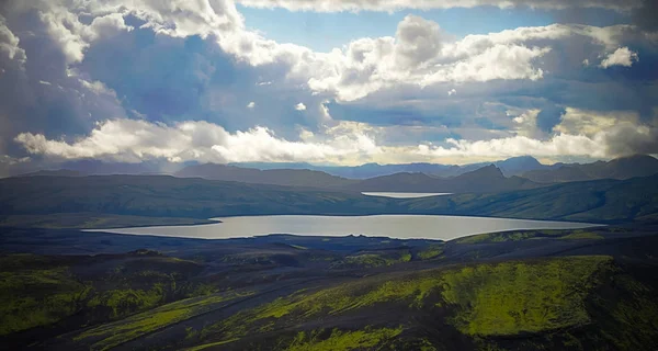 Paisaje Del Valle Lakagigar Del Lago Langisjor Centro Islandia — Foto de Stock