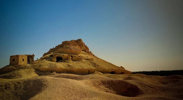 Vista Gabal Mawta Aka Montaña Los Muertos Siwa Egipto — Foto de Stock