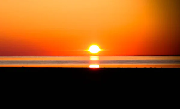 Sunrise Panorama Vista Para Mar Aral Partir Borda Planalto Ustyurt — Fotografia de Stock