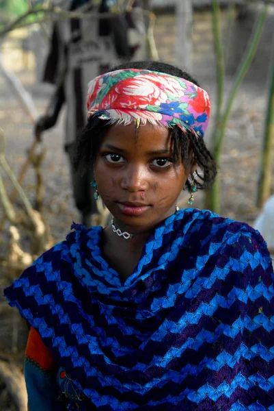 Portrait Tattooed Dowayo Aka Duru Tribe Woman February 2014 Poli — Stock Photo, Image