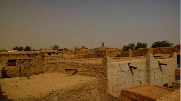 Exterieur Luchtfoto Naar Grand Moskee Van Agadez Niger — Stockfoto