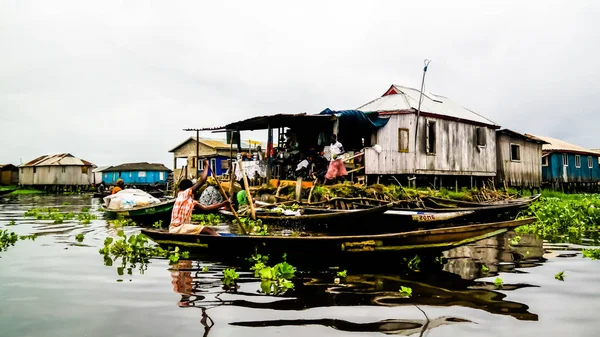 Pfahlbauten Dorf Ganvie Tofinu November 2015 Nokoue Lake Benin — Stockfoto