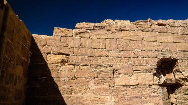 Closeup görünümü Ruins of Deir Al Kashef Kıpti Manastırı ve Tapınak, Kharga oasis, Egypt