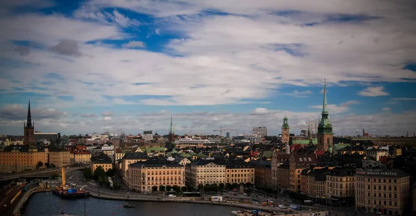 全景鸟瞰 Stokholm 从卡特里娜观点 2017年7月31日 Stokholm — 图库照片