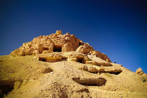 Vista a Gabal al-Mawta aka Montaña de los Muertos, Siwa, Egipto — Foto de Stock