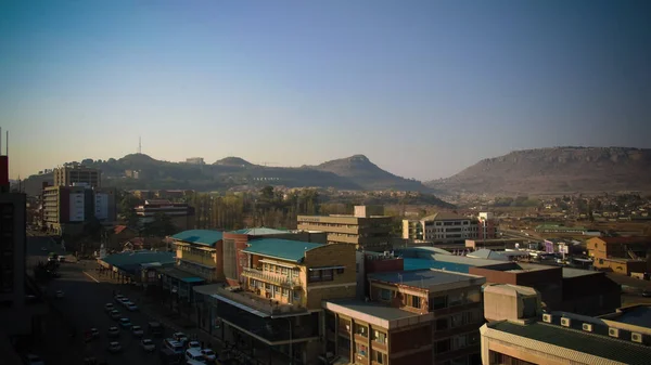 Vista panorámica aérea a Maseru, capital de Lesotho — Foto de Stock