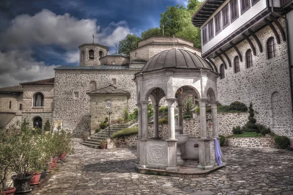Vista al Monasterio de Bigorski San Juan Bautista,, Rostusha, Macedonia del Norte — Foto de Stock