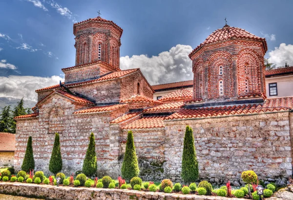 Vista al monasterio de Saint Naum, Ohrid, Macedonia del Norte — Foto de Stock