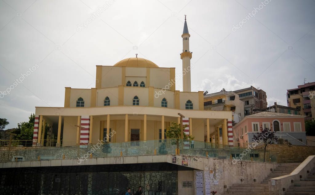 Exterior view to Fatih Mosque in durres , Albania