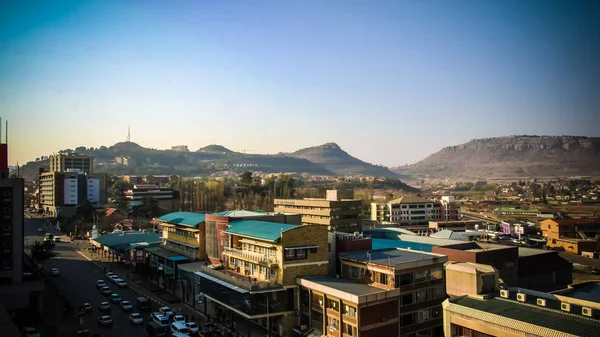 Vista panorámica aérea a Maseru, capital de Lesotho — Foto de Stock