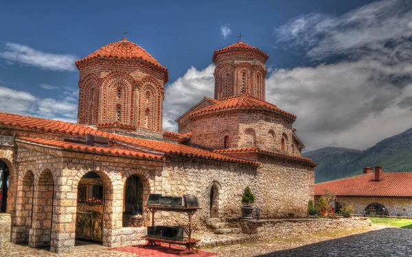 Vista para o Mosteiro de Saint Naum, Ohrid, Macedônia do Norte — Fotografia de Stock