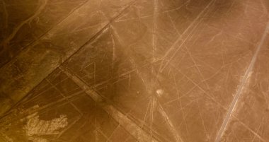 Nazca geoglyph hatları nam-ı diğer örümcek, Ica, Peru havadan uçak panoramik görünümü