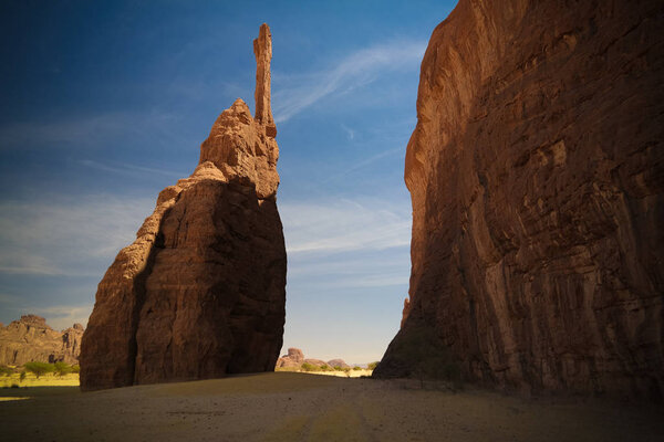 Abstract Rock formation at plateau Ennedi aka spire , Chad