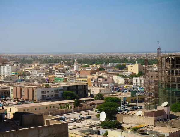 Pemandangan kota udara ke Nouakchott, ibukota Mauritania — Stok Foto