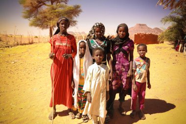 Toubou portresi, ya da demi köyünde Tubu insanlar, fada, Ennedi, Chad