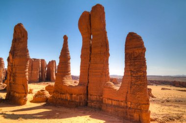 Çad 'de Plato Ennedi aka taş ormanı soyut rock oluşumu