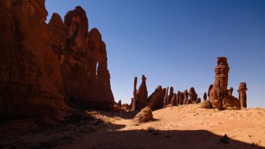 Çad 'de Plato Ennedi aka taş ormanı soyut rock oluşumu