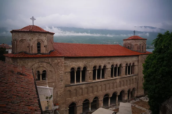 Exterior view to Saint Sophia ortodox church, Ohrid, North Macedonia — Stock Photo, Image