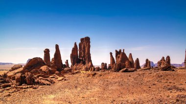 Çad 'de Plato Ennedi aka taş ormanı soyut rock oluşumu