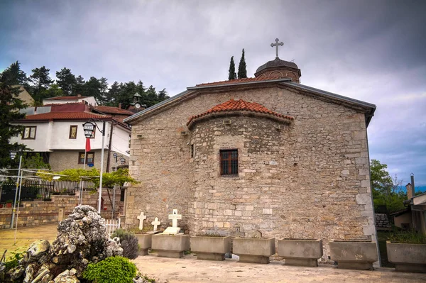 Buitenaanzicht naar Presveta Bogorodica Kamensko Church, Ohrid, Noord-Macedonië — Stockfoto