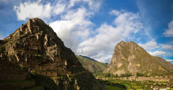 Panoramic view to Ollantaytambo archaeological site, Cuzco, Peru