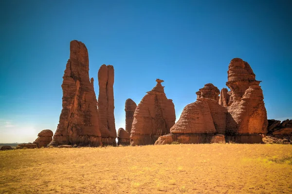 Formace pro abstraktní rock na plošině Ennedi aka kamenného lesa v Čadu — Stock fotografie