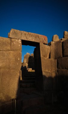 UNESCO Dünya Mirası alanı olan Sacsayhuaman 'a görünüm, Cusco, Peru